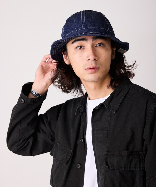 schott（ショット）の「Schott/ショット DENIM METORO HAT ブランドラベル コットンハット（ハット・メンズ・ブルー/ネイビー・58cm）」の3枚目の写真