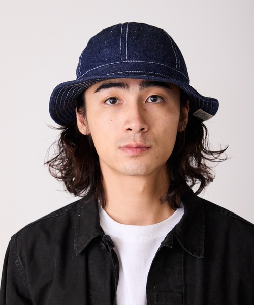 schott（ショット）の「Schott/ショット DENIM METORO HAT ブランドラベル コットンハット（ハット・メンズ・ブルー/ネイビー・58cm）」の9枚目の写真