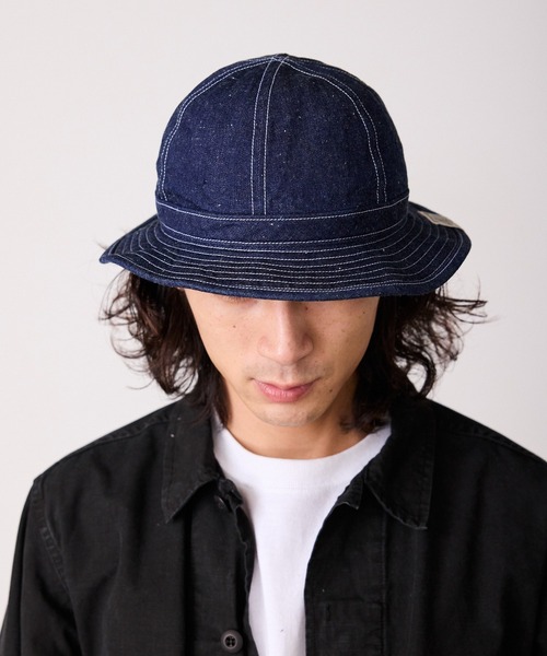 schott（ショット）の「Schott/ショット DENIM METORO HAT ブランドラベル コットンハット（ハット・メンズ・ブルー/ネイビー・58cm）」の10枚目の写真