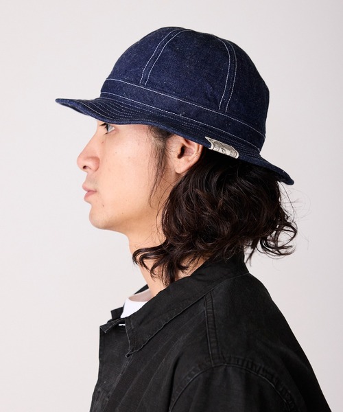 schott（ショット）の「Schott/ショット DENIM METORO HAT ブランドラベル コットンハット（ハット・メンズ・ブルー/ネイビー・58cm）」の11枚目の写真
