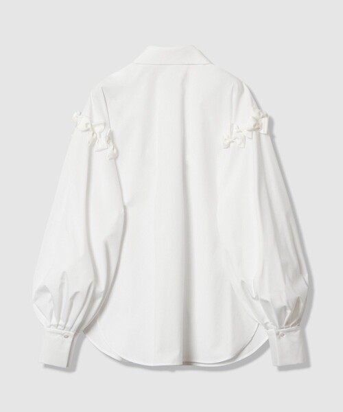LOULOU WILLOUGHBY（ルルウィルビー）の「【LOULOU WILLOUGHBY】メニーリボンパフスリーブシャツ（シャツ/ブラウス・レディース・オフホワイト/ネイビー・2）」の7枚目の写真