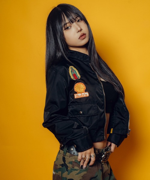 Subciety(サブサエティ)の「【WOMEN】Racing jkt(ナイロンジャケット・レディース・ブラック/オフホワイト・FREE)」の12枚目の写真