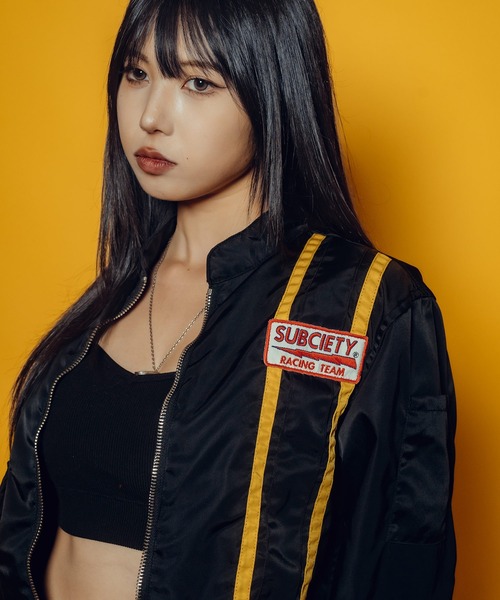 Subciety(サブサエティ)の「【WOMEN】Racing jkt(ナイロンジャケット・レディース・ブラック/オフホワイト・FREE)」の13枚目の写真
