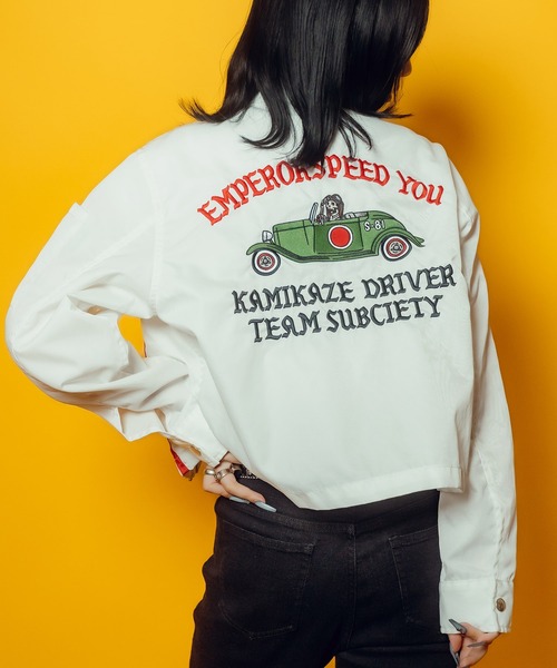 Subciety(サブサエティ)の「【WOMEN】Racing jkt(ナイロンジャケット・レディース・ブラック/オフホワイト・FREE)」の4枚目の写真