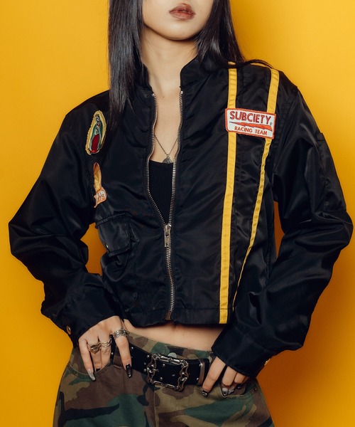 Subciety(サブサエティ)の「【WOMEN】Racing jkt(ナイロンジャケット・レディース・ブラック/オフホワイト・FREE)」の17枚目の写真
