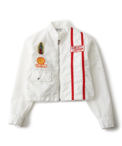 Subciety(サブサエティ)の「【WOMEN】Racing jkt(ナイロンジャケット・レディース・ブラック/オフホワイト・FREE)」の6枚目の写真