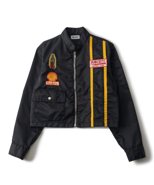 Subciety(サブサエティ)の「【WOMEN】Racing jkt(ナイロンジャケット・レディース・ブラック/オフホワイト・FREE)」の7枚目の写真