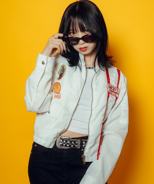 Subciety(サブサエティ)の「【WOMEN】Racing jkt(ナイロンジャケット・レディース・ブラック/オフホワイト・FREE)」の5枚目の写真