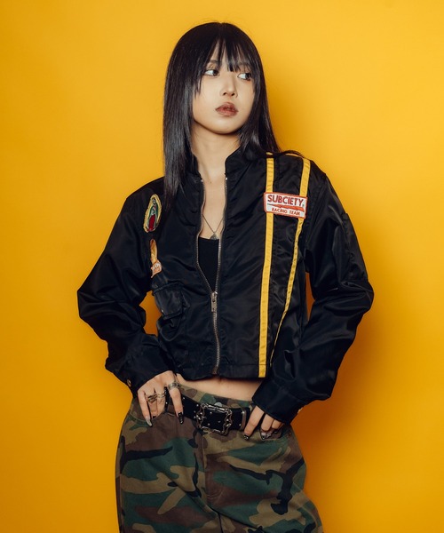 Subciety(サブサエティ)の「【WOMEN】Racing jkt(ナイロンジャケット・レディース・ブラック/オフホワイト・FREE)」の19枚目の写真