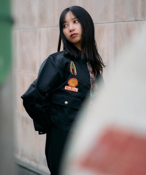 Subciety(サブサエティ)の「【WOMEN】Racing jkt(ナイロンジャケット・レディース・ブラック/オフホワイト・FREE)」の20枚目の写真