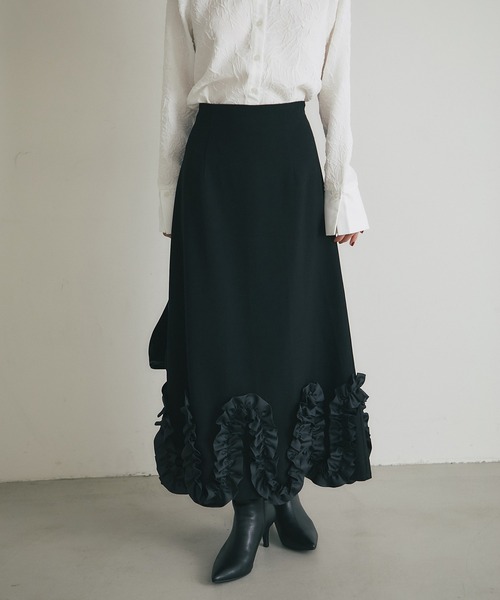 ARVELLIA（アルベリア）の「RUFFLE WAVE SKIRT（スカート・レディース・ダークグレー/ブラック・M）」の8枚目の写真