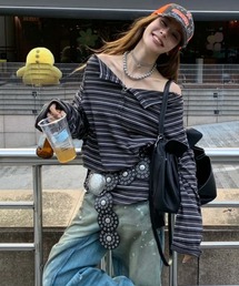 ボーダー オフショルダー」に該当するトップスファッション通販 - ZOZOTOWN