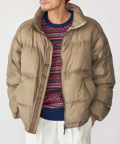 SHIPS(シップス)の「SHIPS: 〈手洗い可能〉ライトナイロン パデッド スタンド ブルゾン(ダウンジャケット/コート・メンズ・ブラック/カーキ/ネイビー・SMALL/MEDIUM/LARGE/X-LARGE)」の1枚目の写真