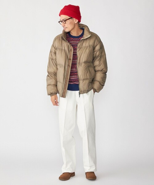 SHIPS(シップス)の「SHIPS: 〈手洗い可能〉ライトナイロン パデッド スタンド ブルゾン(ダウンジャケット/コート・メンズ・ブラック/カーキ/ネイビー・SMALL/MEDIUM/LARGE/X-LARGE)」の4枚目の写真