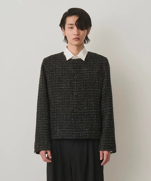 JUHA/ユハ】FANCY TWEED NO-COLLAR JACKET（ブルゾン）｜Juha（ユハ