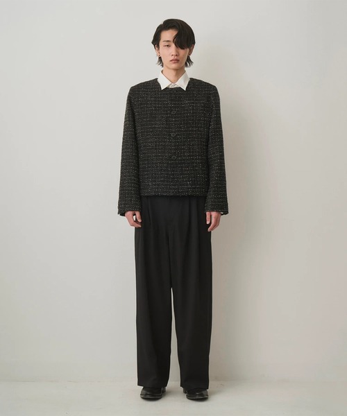 JUHA/ユハ】FANCY TWEED NO-COLLAR JACKET（ブルゾン）｜Juha（ユハ