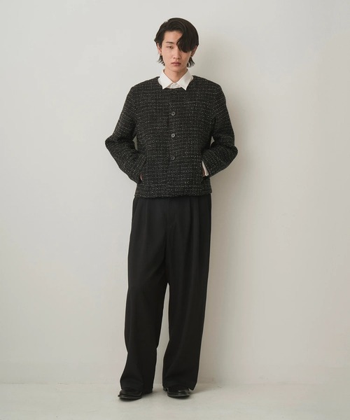ジャケット・アウター JUHA FANCY TWEED NO-COLLAR JACKET 25AW 4 FANCY TWEED NO-COLLAR JACKET（テーラードジャケット）｜Juha（ユハ