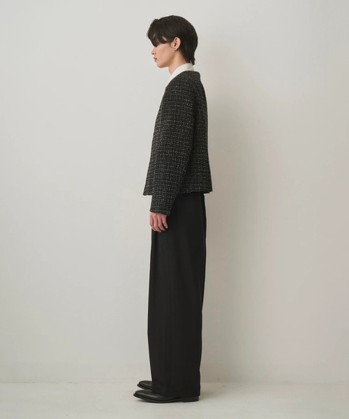 Juha(ユハ)の「【JUHA/ユハ】FANCY TWEED NO-COLLAR JACKET(ブルゾン・メンズ・ブラック・3/4)」の6枚目の写真
