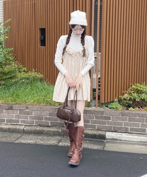 frunco（フランコ）の「スエードキャミワンピース（ワンピース・レディース・ライトベージュ/キャメル/ブラウン・FREE）」の5枚目の写真