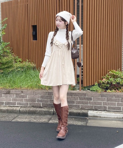 frunco（フランコ）の「スエードキャミワンピース（ワンピース・レディース・ライトベージュ/キャメル/ブラウン・FREE）」の7枚目の写真