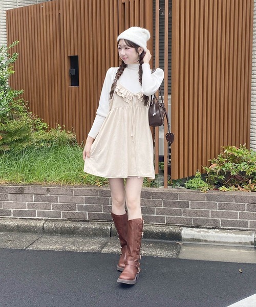 frunco（フランコ）の「スエードキャミワンピース（ワンピース・レディース・ライトベージュ/キャメル/ブラウン・FREE）」の8枚目の写真