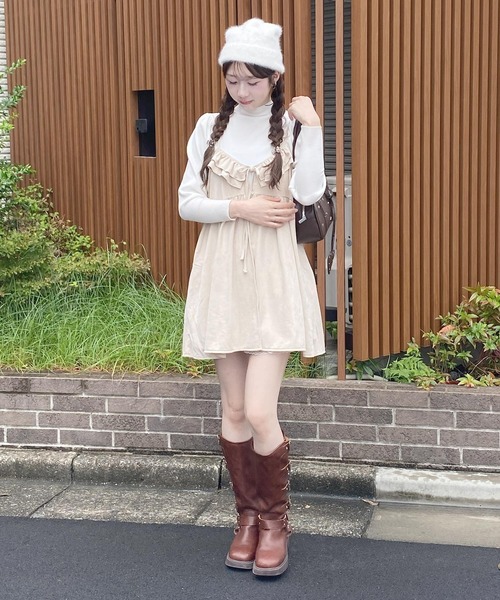 frunco（フランコ）の「スエードキャミワンピース（ワンピース・レディース・ライトベージュ/キャメル/ブラウン・FREE）」の9枚目の写真