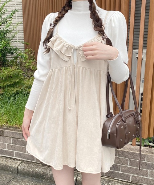 frunco（フランコ）の「スエードキャミワンピース（ワンピース・レディース・ライトベージュ/キャメル/ブラウン・FREE）」の10枚目の写真