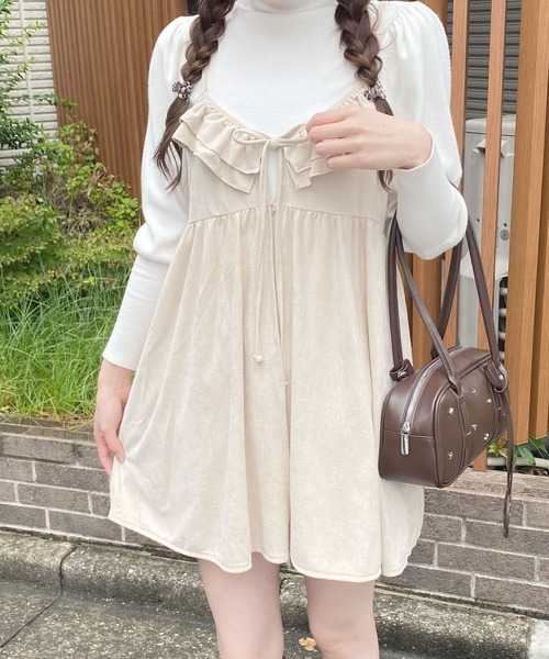 frunco（フランコ）の「スエードキャミワンピース（ワンピース・レディース・ライトベージュ/キャメル/ブラウン・FREE）」の11枚目の写真