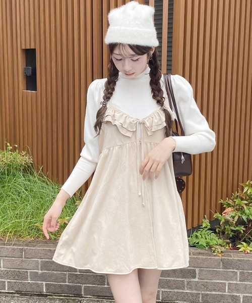 frunco（フランコ）の「スエードキャミワンピース（ワンピース・レディース・ライトベージュ/キャメル/ブラウン・FREE）」の15枚目の写真