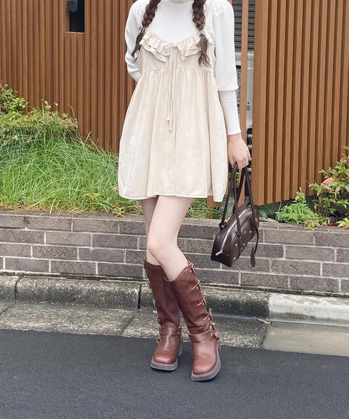 frunco（フランコ）の「スエードキャミワンピース（ワンピース・レディース・ライトベージュ/キャメル/ブラウン・FREE）」の17枚目の写真