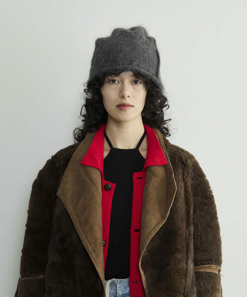 La Maison de Lyllis（メゾンドリリス）の「La Maison de Lyllis/ラ メゾン ド リリス LUZ / 2253044 / アンゴラビーニー（ニットキャップ/ビーニー・レディース・ブラック/ブラウン/チャコールグレー・ONE SIZE）」の3枚目の写真