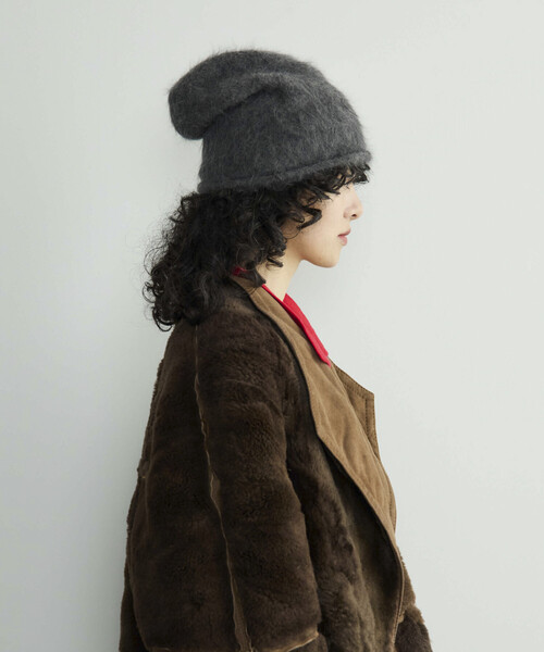 La Maison de Lyllis（メゾンドリリス）の「La Maison de Lyllis/ラ メゾン ド リリス LUZ / 2253044 / アンゴラビーニー（ニットキャップ/ビーニー・レディース・ブラック/ブラウン/チャコールグレー・ONE SIZE）」の17枚目の写真