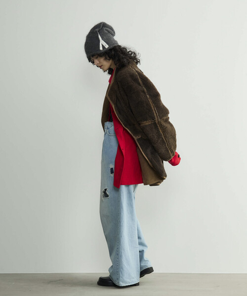 La Maison de Lyllis（メゾンドリリス）の「La Maison de Lyllis/ラ メゾン ド リリス LUZ / 2253044 / アンゴラビーニー（ニットキャップ/ビーニー・レディース・ブラック/ブラウン/チャコールグレー・ONE SIZE）」の19枚目の写真