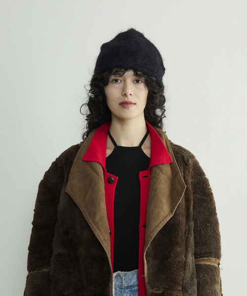 La Maison de Lyllis（メゾンドリリス）の「La Maison de Lyllis/ラ メゾン ド リリス LUZ / 2253044 / アンゴラビーニー（ニットキャップ/ビーニー・レディース・ブラック/ブラウン/チャコールグレー・ONE SIZE）」の20枚目の写真