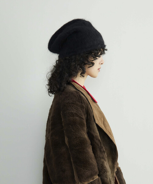 La Maison de Lyllis（メゾンドリリス）の「La Maison de Lyllis/ラ メゾン ド リリス LUZ / 2253044 / アンゴラビーニー（ニットキャップ/ビーニー・レディース・ブラック/ブラウン/チャコールグレー・ONE SIZE）」の10枚目の写真