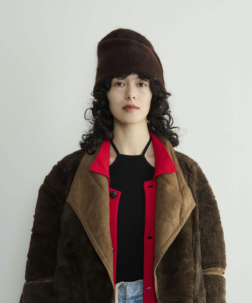 La Maison de Lyllis（メゾンドリリス）の「La Maison de Lyllis/ラ メゾン ド リリス LUZ / 2253044 / アンゴラビーニー（ニットキャップ/ビーニー・レディース・ブラック/ブラウン/チャコールグレー・ONE SIZE）」の11枚目の写真