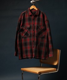 Ree&Mee ビッグシルエット オーバーサイズ シルエット ヘビーネル チェックシャツ アウター 脇シームポケット付き