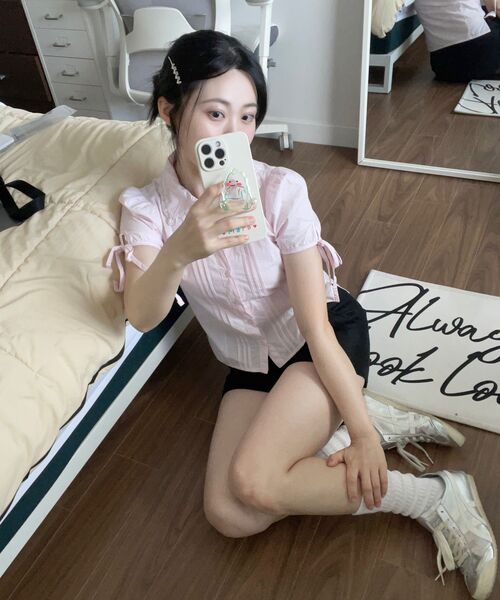 CRANK(クランク)の「ピンタックレースカラー ブラウス_ピンク(シャツ/ブラウス・レディース・その他・FREE)」の6枚目の写真