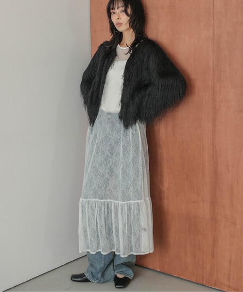 AMELY(エミリー)の「フリンジジャケット(その他アウター・レディース・ブラック/グレー/オフホワイト/ブラウン・フリー)」の10枚目の写真