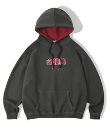 オーバーサイズシノグラフダダミフードパーカー-チャコール