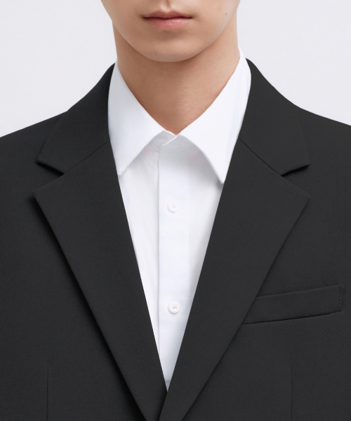 MUSINSA STANDARD（ムシンサスタンダード）の「リラックスベーシックブレザー[ダークグレー]（テーラードジャケット・メンズ・その他・MEDIUM/LARGE/X-LARGE/XX-LARGE）」の5枚目の写真