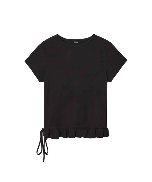 RENSE(レンセ)の「Eyelet Frill Half T-shirt Black(Tシャツ/カットソー・レディース・その他・OS)」の4枚目の写真