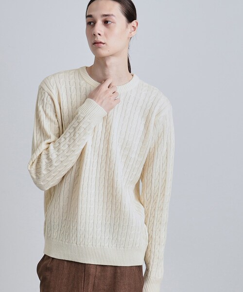 tk.TAKEO KIKUCHI（ティーケータケオキクチ）の「ケーブルクルーネックニット（ニット/セーター・メンズ・グレー系4/ブラック/ブラウン系その他/オフホワイト・02/04/03）」の22枚目の写真