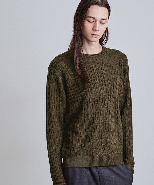 tk.TAKEO KIKUCHI（ティーケータケオキクチ）の「ケーブルクルーネックニット（ニット/セーター・メンズ・グレー系4/ブラック/ブラウン系その他/オフホワイト・02/04/03）」の17枚目の写真