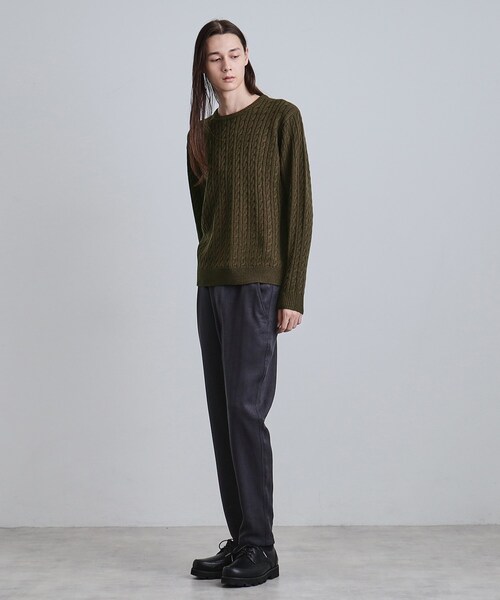 tk.TAKEO KIKUCHI（ティーケータケオキクチ）の「ケーブルクルーネックニット（ニット/セーター・メンズ・グレー系4/ブラック/ブラウン系その他/オフホワイト・02/04/03）」の18枚目の写真