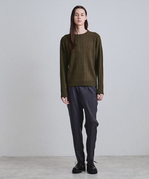 tk.TAKEO KIKUCHI（ティーケータケオキクチ）の「ケーブルクルーネックニット（ニット/セーター・メンズ・グレー系4/ブラック/ブラウン系その他/オフホワイト・02/04/03）」の19枚目の写真