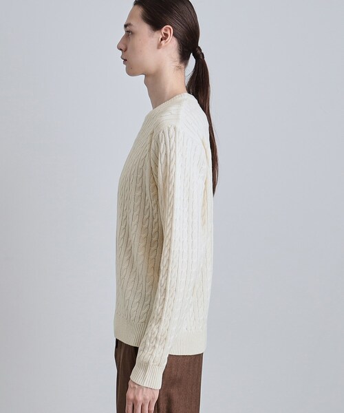 tk.TAKEO KIKUCHI（ティーケータケオキクチ）の「ケーブルクルーネックニット（ニット/セーター・メンズ・グレー系4/ブラック/ブラウン系その他/オフホワイト・02/04/03）」の14枚目の写真