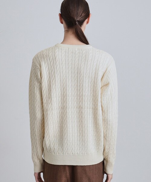 tk.TAKEO KIKUCHI（ティーケータケオキクチ）の「ケーブルクルーネックニット（ニット/セーター・メンズ・グレー系4/ブラック/ブラウン系その他/オフホワイト・02/04/03）」の5枚目の写真