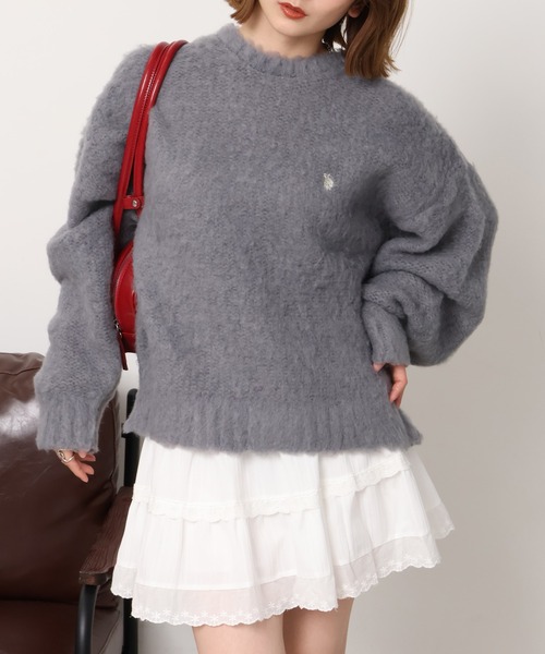 U.S. POLO ASSN.（ユーエスポロアッスン）の「【U.S. POLO ASSN./ユーエスポロアッスン】別注 刺繍ロゴ クルーネックセーター（ニット/セーター・レディース・オフホワイト/グレー/レッド/ピンク/ネイビー・M/L/S）」の8枚目の写真