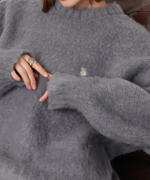 U.S. POLO ASSN.（ユーエスポロアッスン）の「【U.S. POLO ASSN./ユーエスポロアッスン】別注 刺繍ロゴ クルーネックセーター（ニット/セーター・レディース・オフホワイト/グレー/レッド/ピンク/ネイビー・M/L/S）」の9枚目の写真